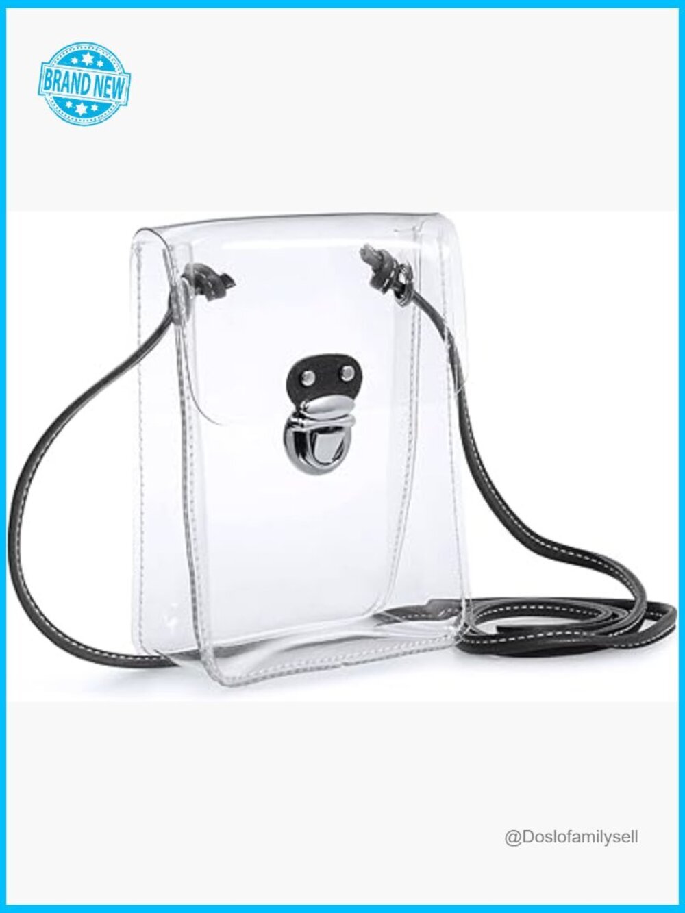 Clear PVC Small Crossbody Bag Stadium Approved Transparent Cell Phone Pouch